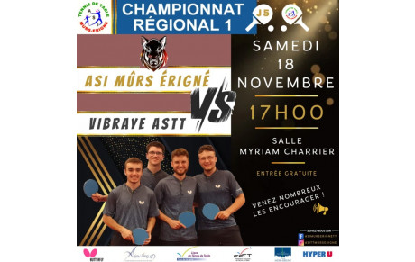 A ne pas manquer! Match de Championnat J5 à domicile