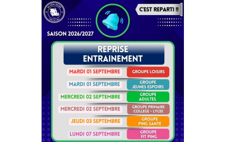 Reprise des entrainements